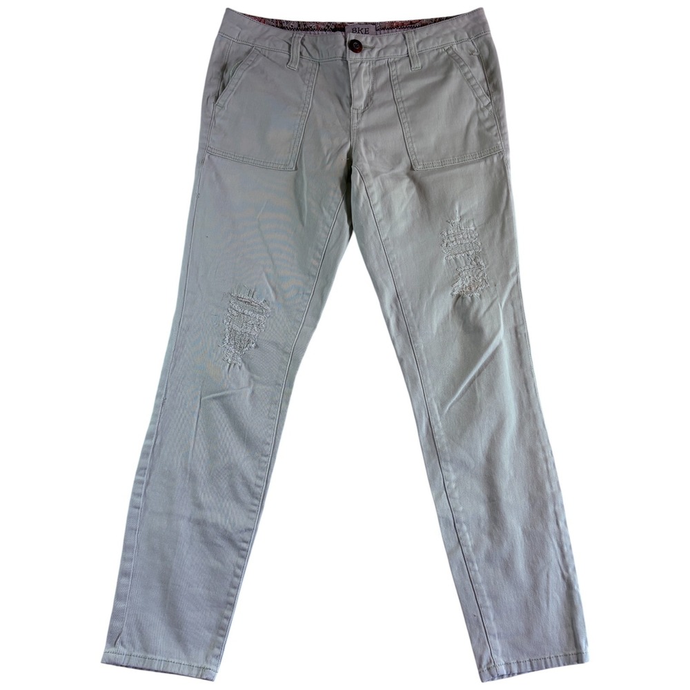 Buckle BKE Mollie Ankle Skinny Pants Womens‎ 25 Gray Stretch Casual Distressed